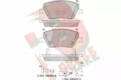 R BRAKE rb2275 -  Комплект тормозных колодок, дисковый тормоз
